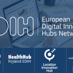 The logos of EDIH network and Finnish EDIHs.