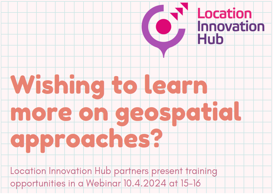 Wishing to learn more on geospatial approaches? Webinar on 10.4.2024.