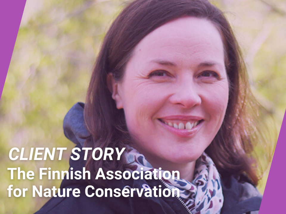 Hanna Halmeenpää from from Finnish Association for Nature Conservation and a text Client story.