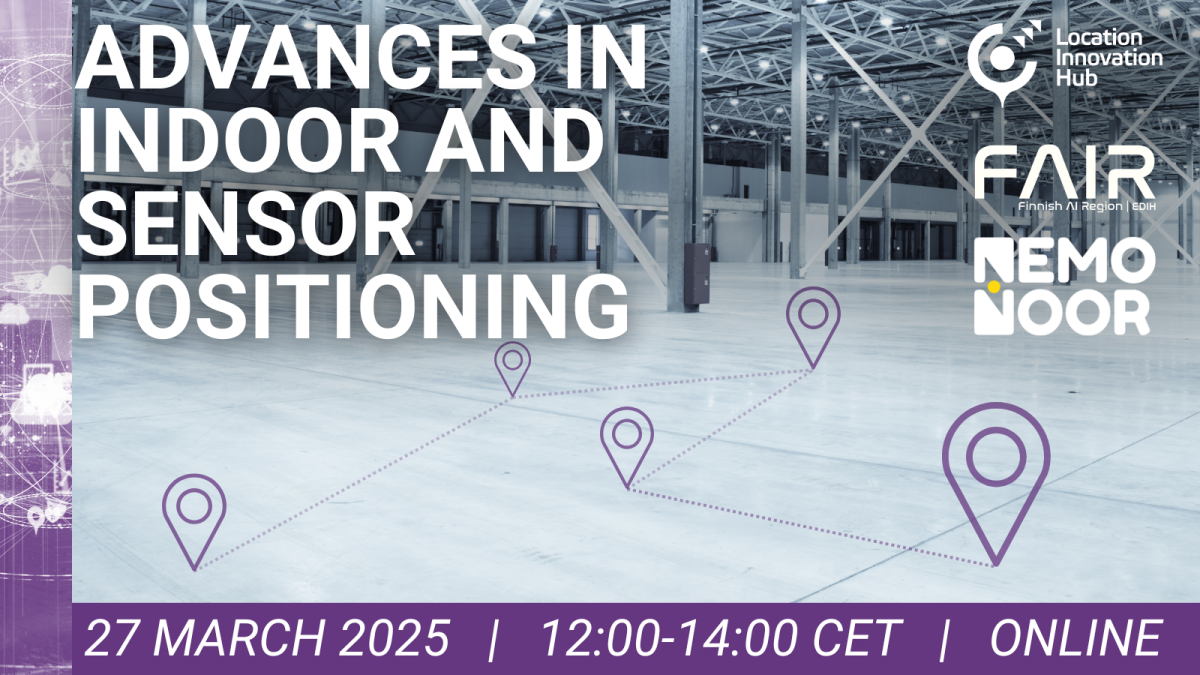 Webinar on 27 March 2025: Advances in indoor and sensor positioning.