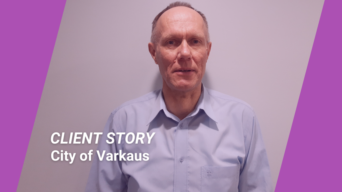 Client story: City of Varkaus and a photo of Petri.