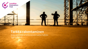 Tarkka rakentaminen -materiaali kansi, jossa näkyy työmaalla kaksi siluettia.